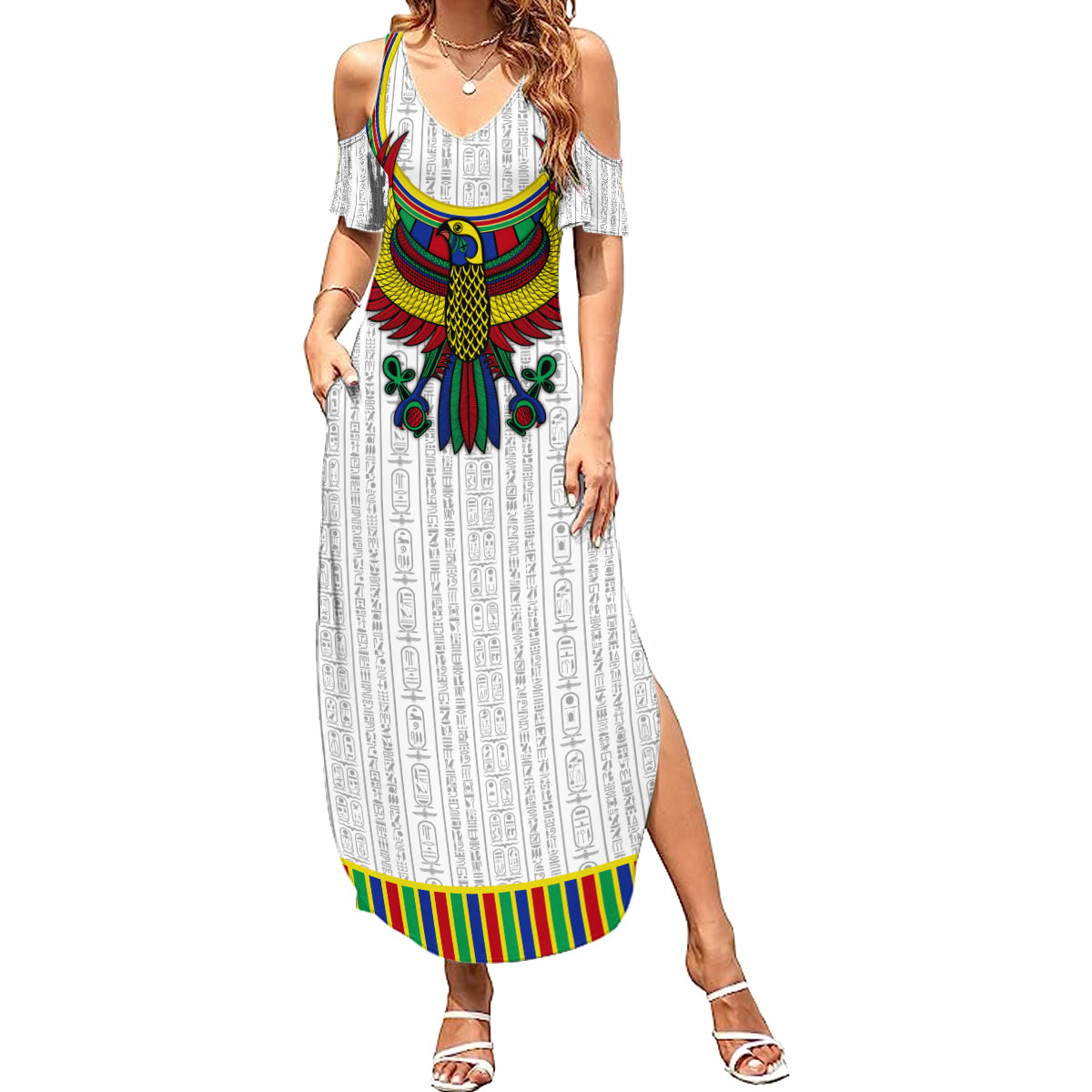 Egyptian Horus Summer Maxi Dress Gods of Egypt - Wonder Print Shop