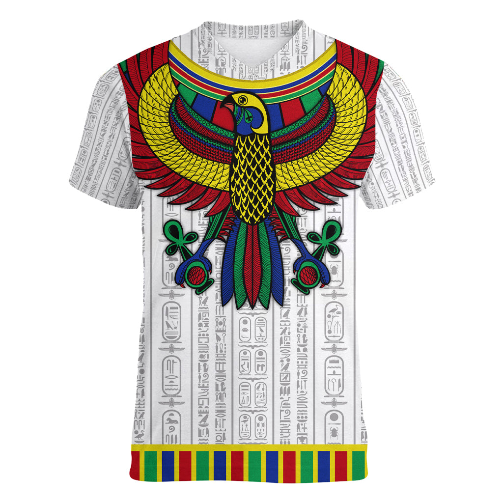 Egyptian Horus Women V Neck T Shirt Gods of Egypt - Wonder Print Shop