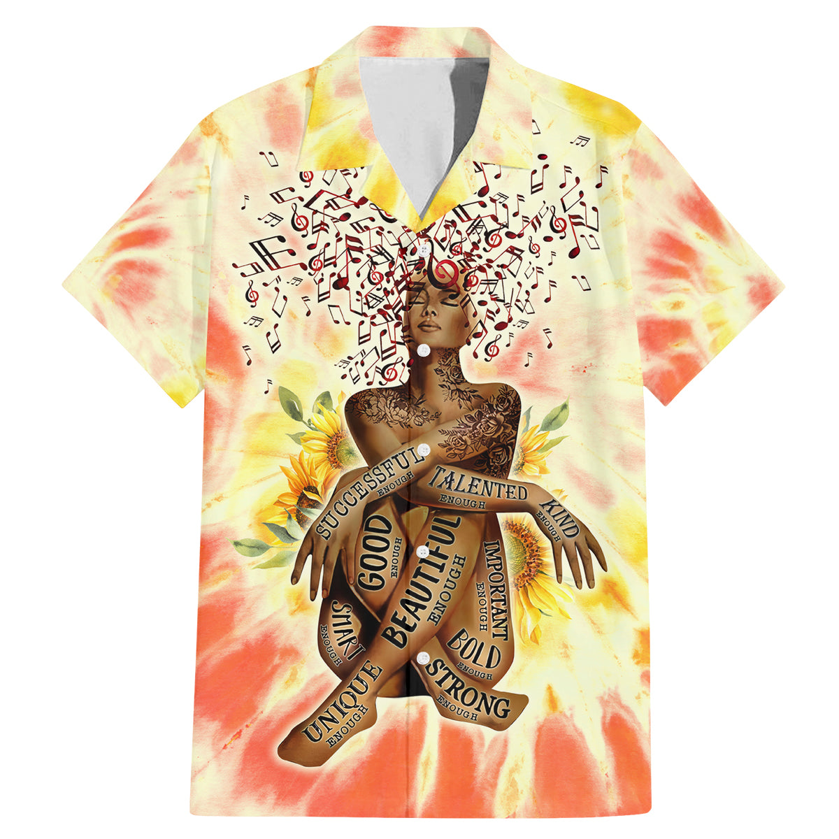 Black Queen Tie Dye Family Matching Mermaid Dress and Hawaiian Shirt - Wonder Print Shop