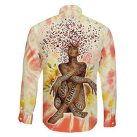 Black Queen Tie Dye Family Matching Off Shoulder Long Sleeve Dress and Hawaiian Shirt - Wonder Print Shop