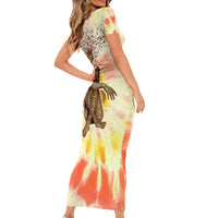 Black Queen Tie Dye Family Matching Short Sleeve Bodycon Dress and Hawaiian Shirt - Wonder Print Shop