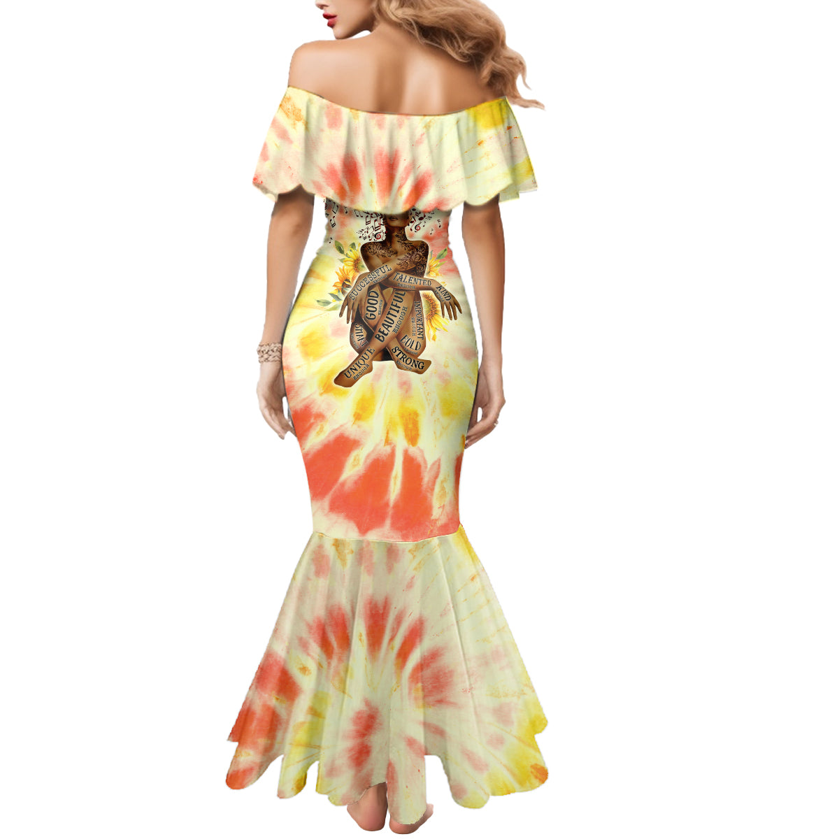 Black Queen Tie Dye Mermaid Dress - Wonder Print Shop