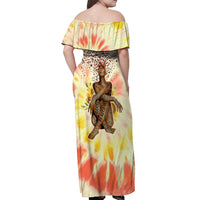 Black Queen Tie Dye Off Shoulder Maxi Dress - Wonder Print Shop