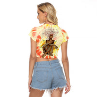 Black Queen Tie Dye Raglan Cropped T Shirt - Wonder Print Shop