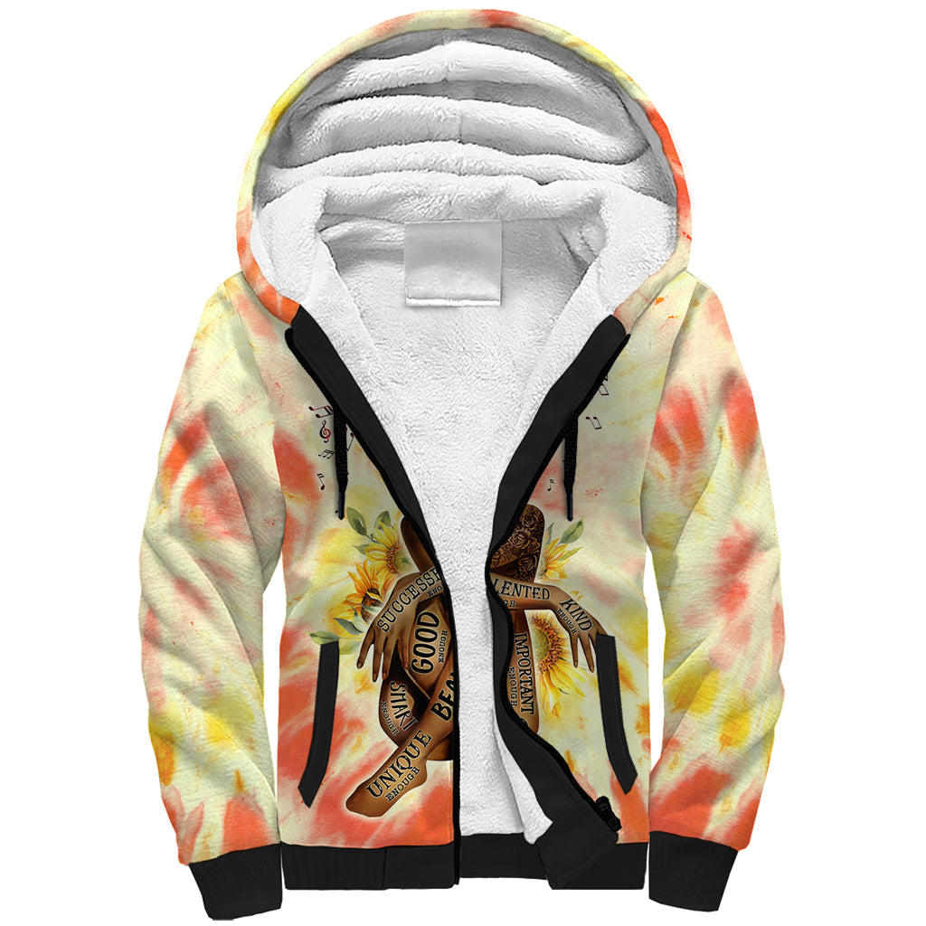 Black Queen Tie Dye Sherpa Hoodie - Wonder Print Shop