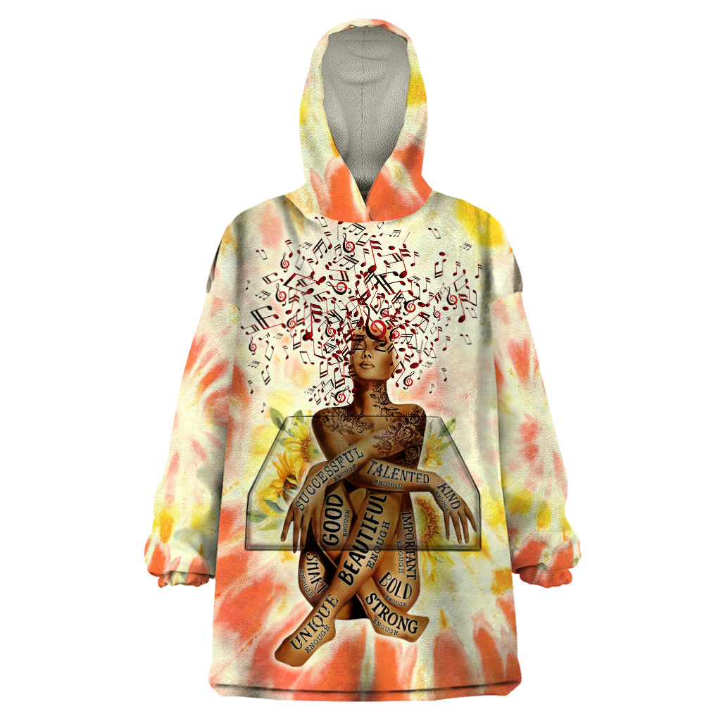 Black Queen Tie Dye Wearable Blanket Hoodie - Wonder Print Shop