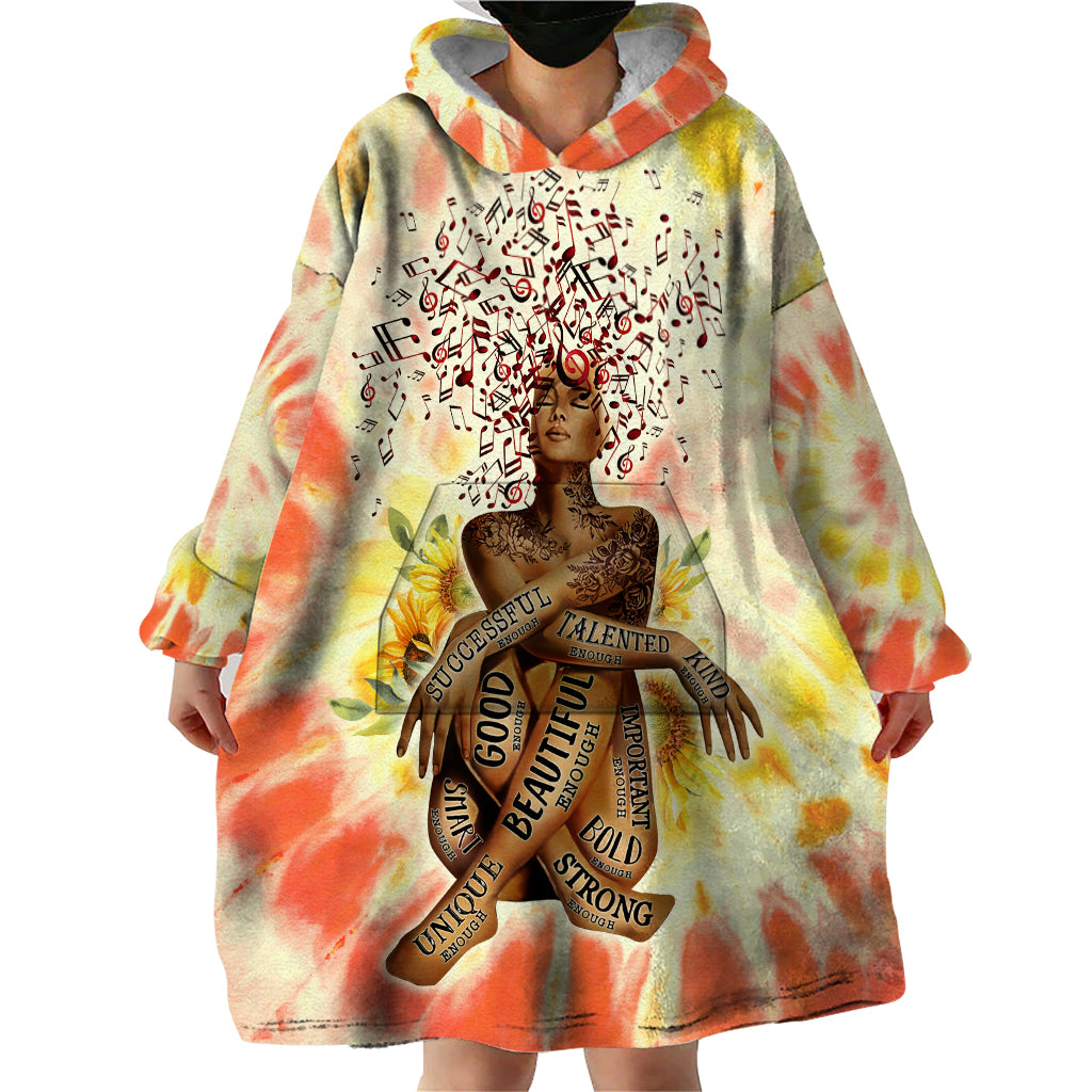 Black Queen Tie Dye Wearable Blanket Hoodie - Wonder Print Shop
