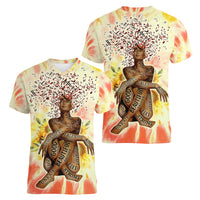 Black Queen Tie Dye Women V Neck T Shirt - Wonder Print Shop