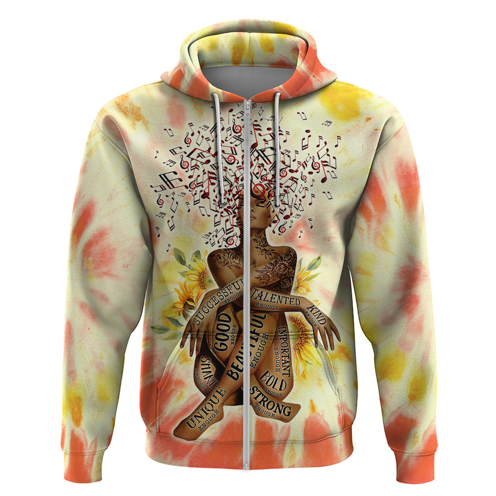 Black Queen Tie Dye Zip Hoodie - Wonder Print Shop