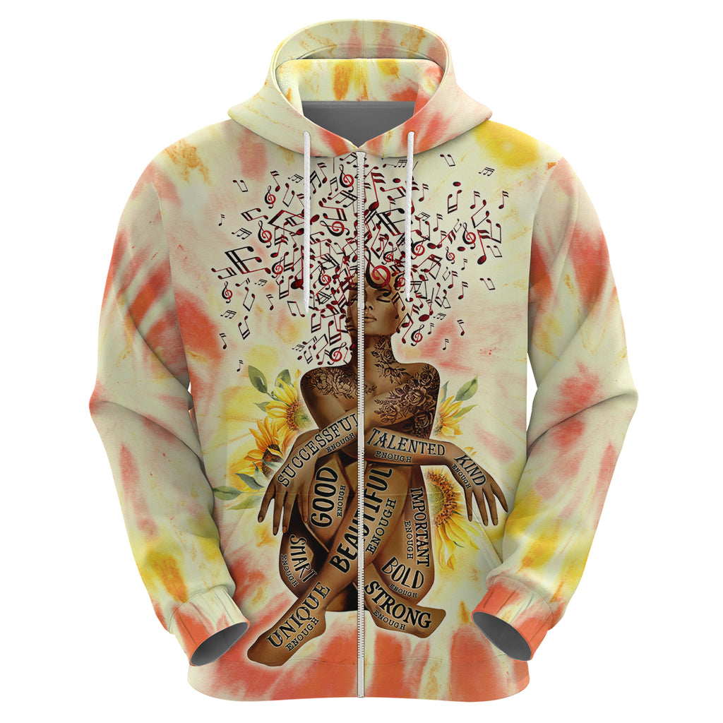 Black Queen Tie Dye Zip Hoodie - Wonder Print Shop