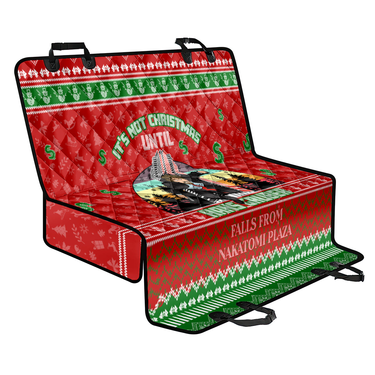 It's Not Christmas Unil Hans Gruber Falls From Nakatomi Plaza Back Car Seat Cover Xmas Eve 1988 - Wonder Print Shop