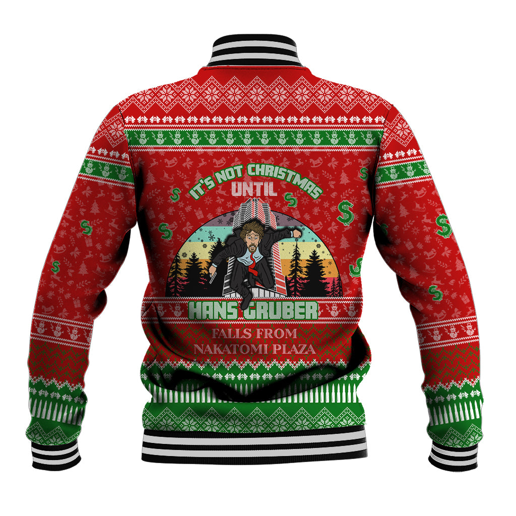 It's Not Christmas Unil Hans Gruber Falls From Nakatomi Plaza Baseball Jacket Xmas Eve 1988 - Wonder Print Shop