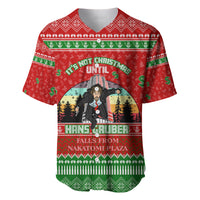 It's Not Christmas Unil Hans Gruber Falls From Nakatomi Plaza Baseball Jersey Xmas Eve 1988 - Wonder Print Shop