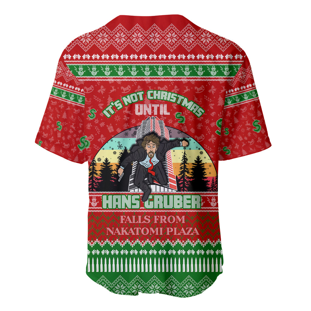 It's Not Christmas Unil Hans Gruber Falls From Nakatomi Plaza Baseball Jersey Xmas Eve 1988 - Wonder Print Shop