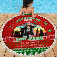 It's Not Christmas Unil Hans Gruber Falls From Nakatomi Plaza Beach Blanket Xmas Eve 1988 - Wonder Print Shop