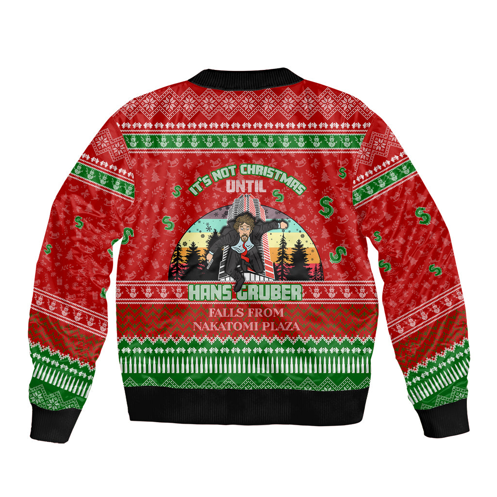 It's Not Christmas Unil Hans Gruber Falls From Nakatomi Plaza Bomber Jacket Xmas Eve 1988 - Wonder Print Shop