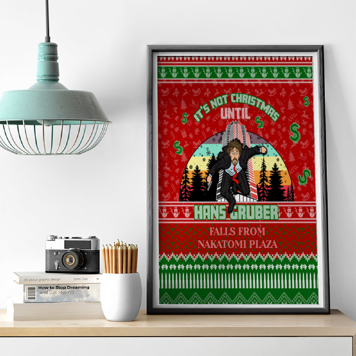 It's Not Christmas Unil Hans Gruber Falls From Nakatomi Plaza Canvas Wall Art Xmas Eve 1988 - Wonder Print Shop