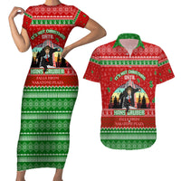 It's Not Christmas Unil Hans Gruber Falls From Nakatomi Plaza Couples Matching Short Sleeve Bodycon Dress and Hawaiian Shirt Xmas Eve 1988 - Wonder Print Shop