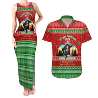 It's Not Christmas Unil Hans Gruber Falls From Nakatomi Plaza Couples Matching Tank Maxi Dress and Hawaiian Shirt Xmas Eve 1988 - Wonder Print Shop