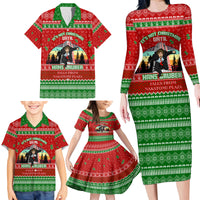 It's Not Christmas Unil Hans Gruber Falls From Nakatomi Plaza Family Matching Long Sleeve Bodycon Dress and Hawaiian Shirt Xmas Eve 1988 - Wonder Print Shop
