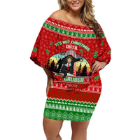It's Not Christmas Unil Hans Gruber Falls From Nakatomi Plaza Family Matching Off Shoulder Short Dress and Hawaiian Shirt Xmas Eve 1988 - Wonder Print Shop