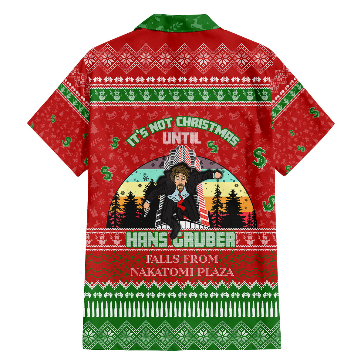 It's Not Christmas Unil Hans Gruber Falls From Nakatomi Plaza Family Matching Tank Maxi Dress and Hawaiian Shirt Xmas Eve 1988 - Wonder Print Shop