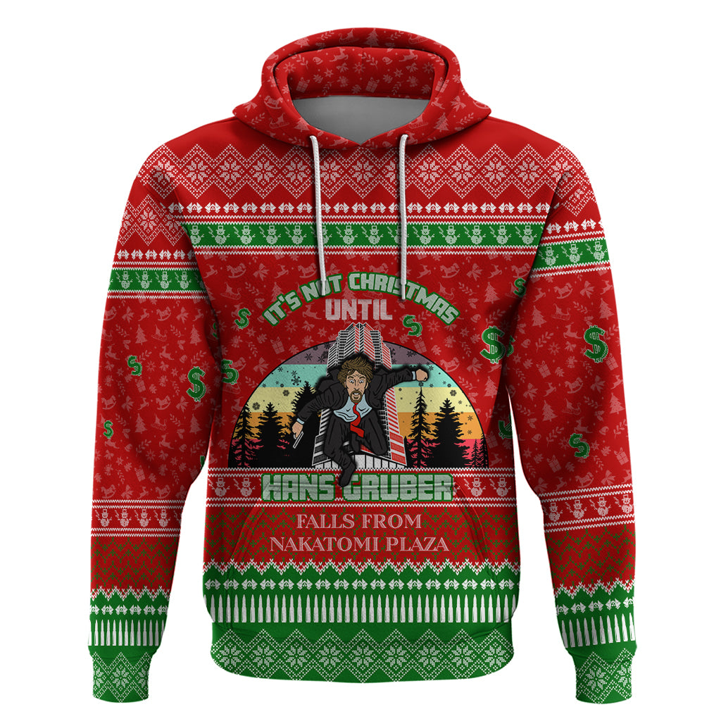 It's Not Christmas Unil Hans Gruber Falls From Nakatomi Plaza Hoodie Xmas Eve 1988 - Wonder Print Shop