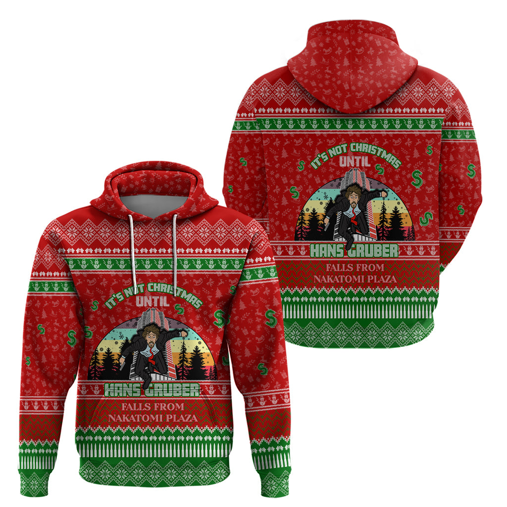 It's Not Christmas Unil Hans Gruber Falls From Nakatomi Plaza Hoodie Xmas Eve 1988 - Wonder Print Shop