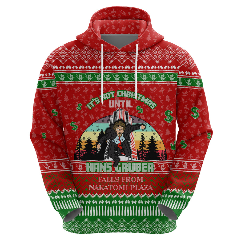 It's Not Christmas Unil Hans Gruber Falls From Nakatomi Plaza Hoodie Xmas Eve 1988 - Wonder Print Shop