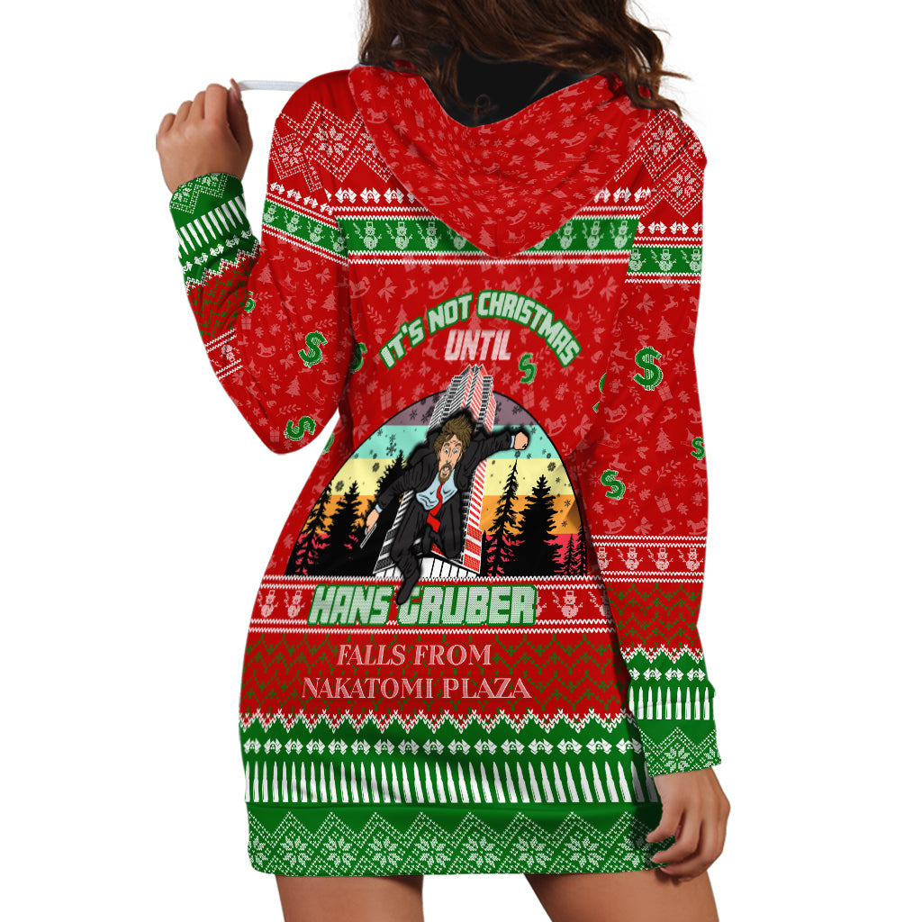 It's Not Christmas Unil Hans Gruber Falls From Nakatomi Plaza Hoodie Dress Xmas Eve 1988 - Wonder Print Shop