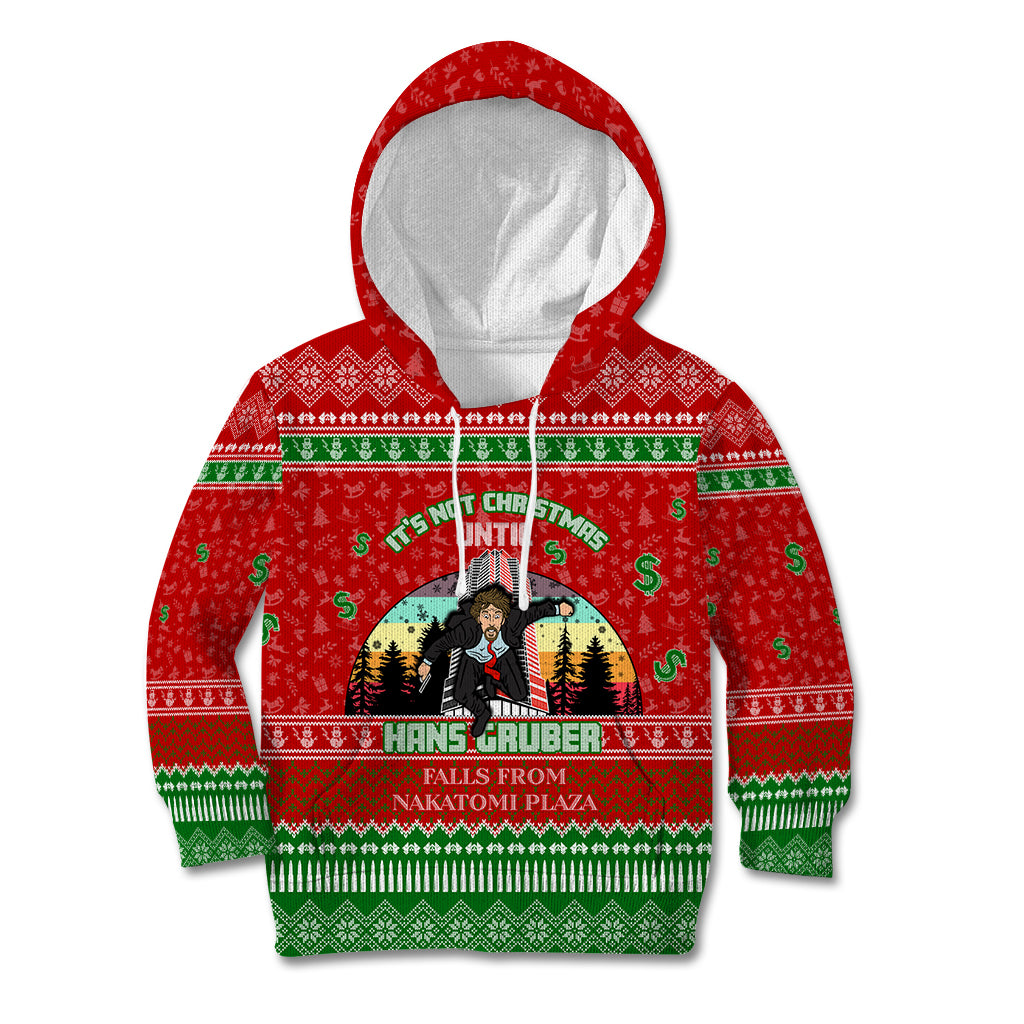 It's Not Christmas Unil Hans Gruber Falls From Nakatomi Plaza Kid Hoodie Xmas Eve 1988 - Wonder Print Shop
