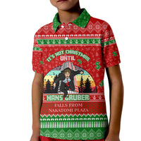 It's Not Christmas Unil Hans Gruber Falls From Nakatomi Plaza Kid Polo Shirt Xmas Eve 1988 - Wonder Print Shop