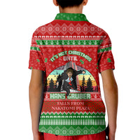 It's Not Christmas Unil Hans Gruber Falls From Nakatomi Plaza Kid Polo Shirt Xmas Eve 1988 - Wonder Print Shop