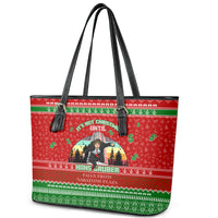 It's Not Christmas Unil Hans Gruber Falls From Nakatomi Plaza Leather Tote Bag Xmas Eve 1988 - Wonder Print Shop