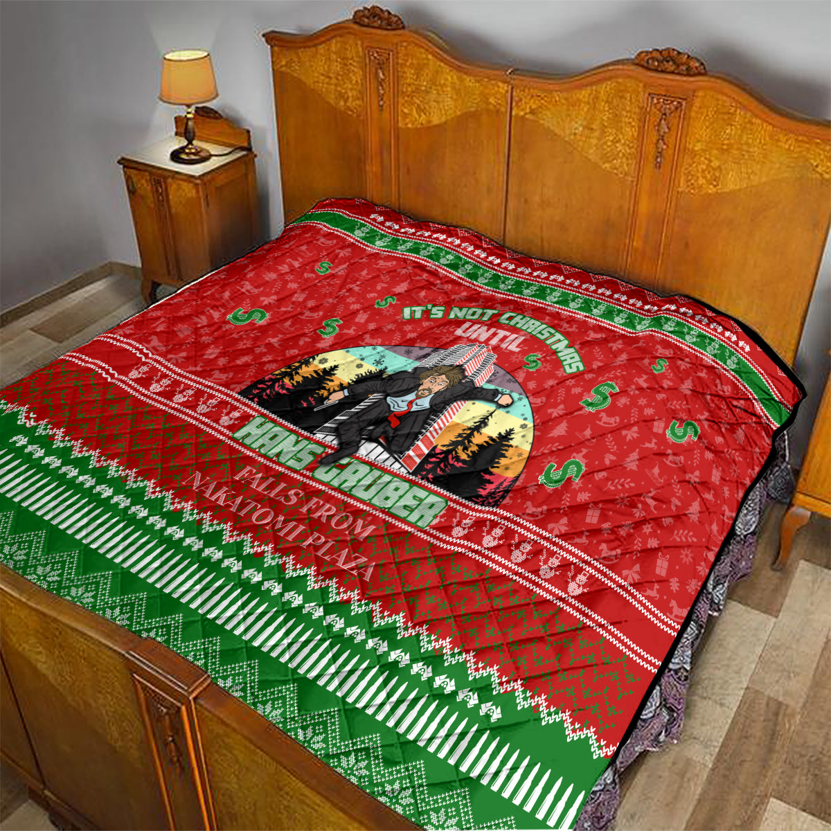 It's Not Christmas Unil Hans Gruber Falls From Nakatomi Plaza Quilt Xmas Eve 1988 - Wonder Print Shop