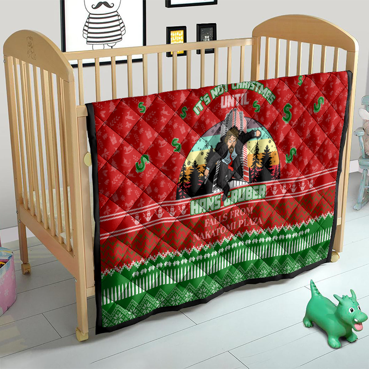 It's Not Christmas Unil Hans Gruber Falls From Nakatomi Plaza Quilt Xmas Eve 1988 - Wonder Print Shop