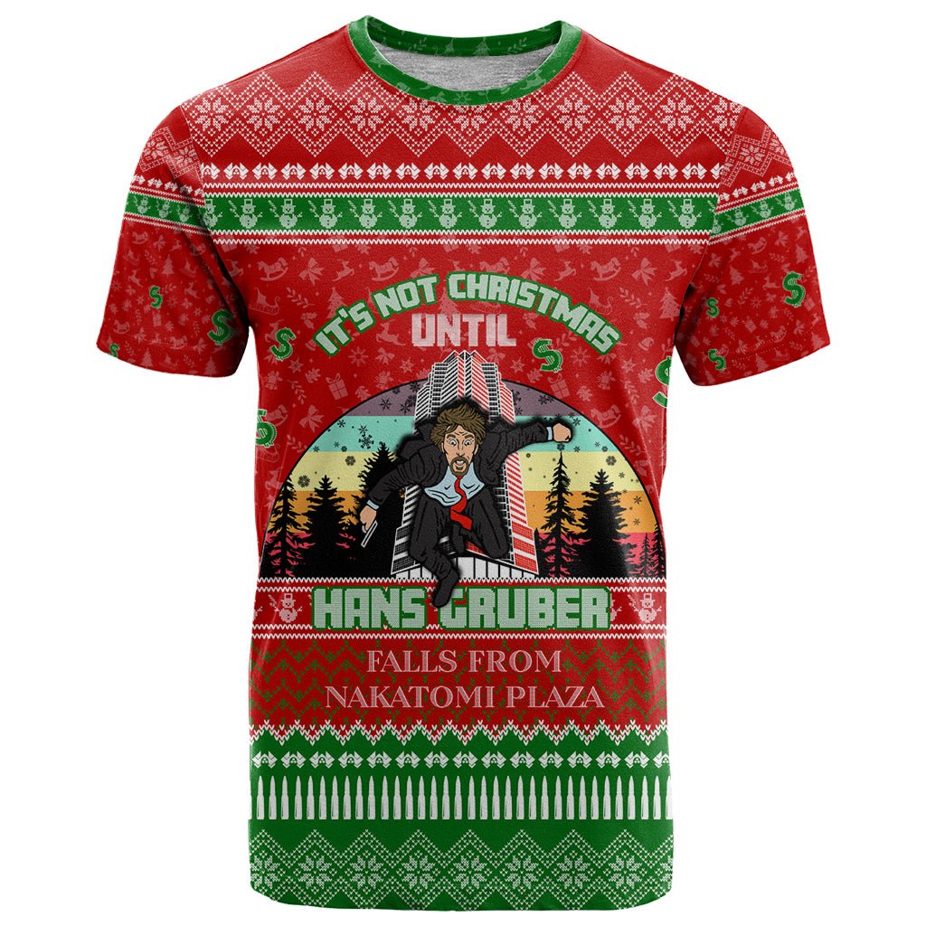 It's Not Christmas Unil Hans Gruber Falls From Nakatomi Plaza T Shirt Xmas Eve 1988 - Wonder Print Shop