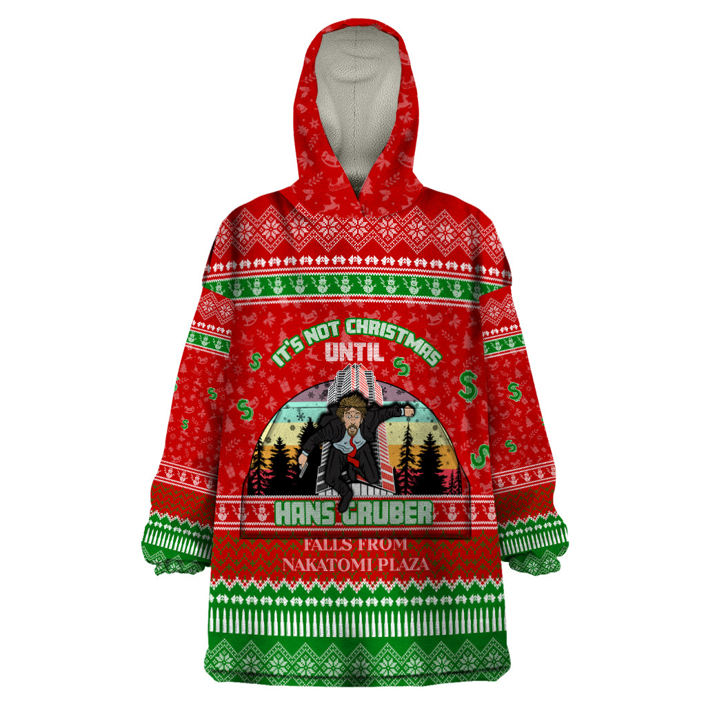 It's Not Christmas Unil Hans Gruber Falls From Nakatomi Plaza Wearable Blanket Hoodie Xmas Eve 1988 - Wonder Print Shop
