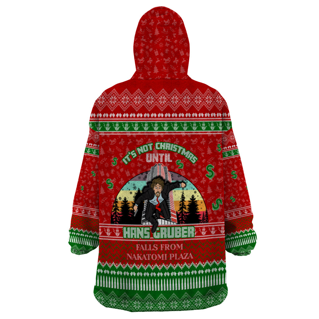 It's Not Christmas Unil Hans Gruber Falls From Nakatomi Plaza Wearable Blanket Hoodie Xmas Eve 1988 - Wonder Print Shop