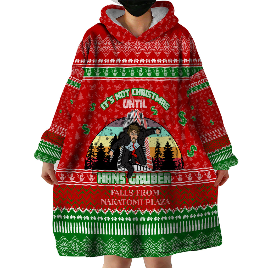 It's Not Christmas Unil Hans Gruber Falls From Nakatomi Plaza Wearable Blanket Hoodie Xmas Eve 1988 - Wonder Print Shop