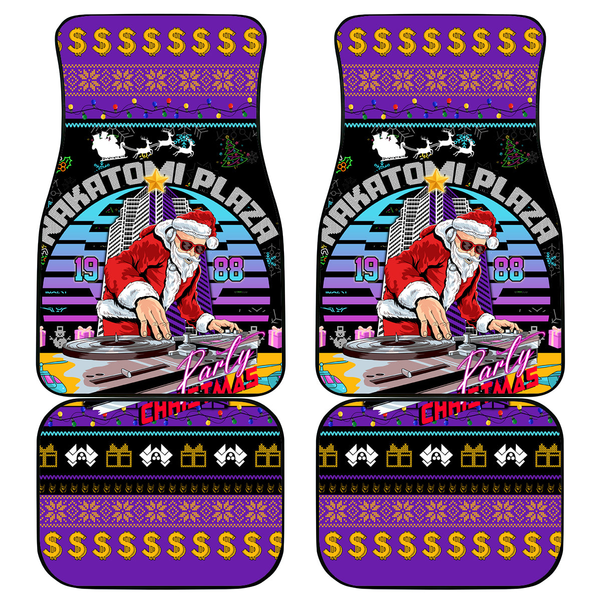 Nakatomi Plaza Christmas Party 1988 Car Mats DJ Santa Claus - Wonder Print Shop
