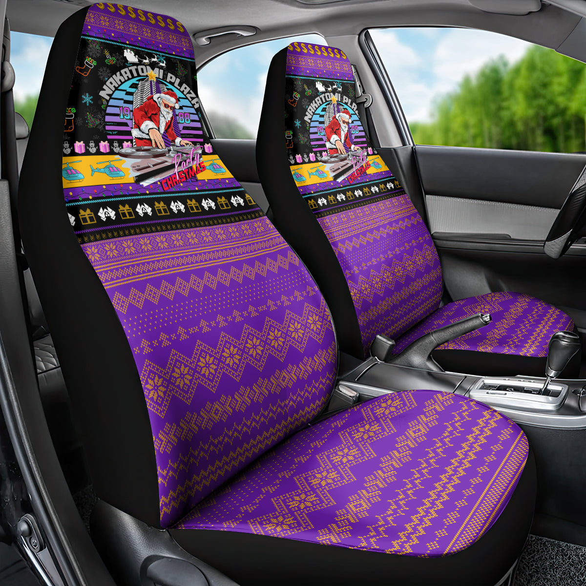 Nakatomi Plaza Christmas Party 1988 Car Seat Cover DJ Santa Claus - Wonder Print Shop