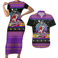 Nakatomi Plaza Christmas Party 1988 Couples Matching Short Sleeve Bodycon Dress and Hawaiian Shirt DJ Santa Claus - Wonder Print Shop