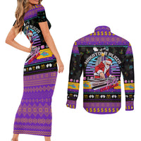 Nakatomi Plaza Christmas Party 1988 Couples Matching Short Sleeve Bodycon Dress and Long Sleeve Button Shirts DJ Santa Claus - Wonder Print Shop