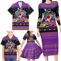 Nakatomi Plaza Christmas Party 1988 Family Matching Long Sleeve Bodycon Dress and Hawaiian Shirt DJ Santa Claus - Wonder Print Shop