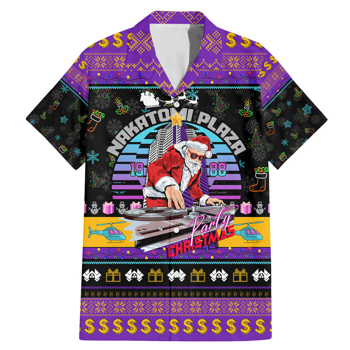Nakatomi Plaza Christmas Party 1988 Family Matching Mermaid Dress and Hawaiian Shirt DJ Santa Claus - Wonder Print Shop