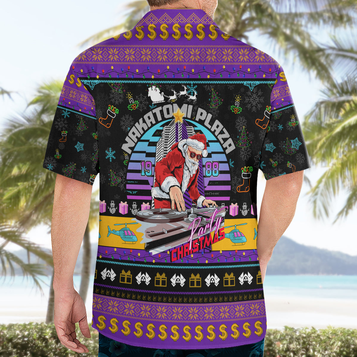 Nakatomi Plaza Christmas Party 1988 Hawaiian Shirt DJ Santa Claus - Wonder Print Shop