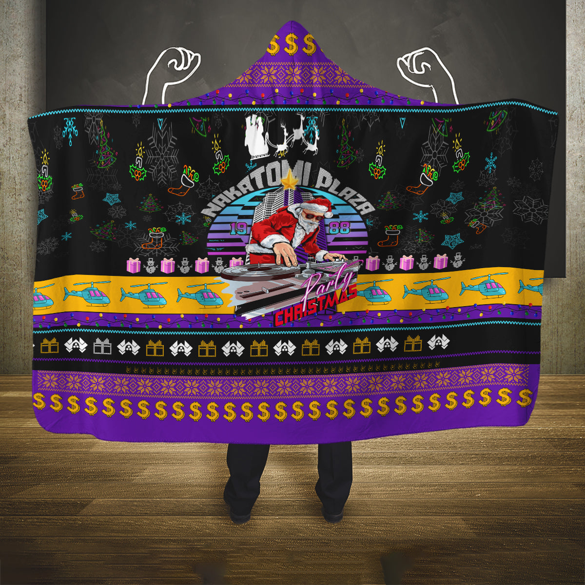 nakatomi-plaza-christmas-party-1988-hooded-blanket-dj-satan-claus