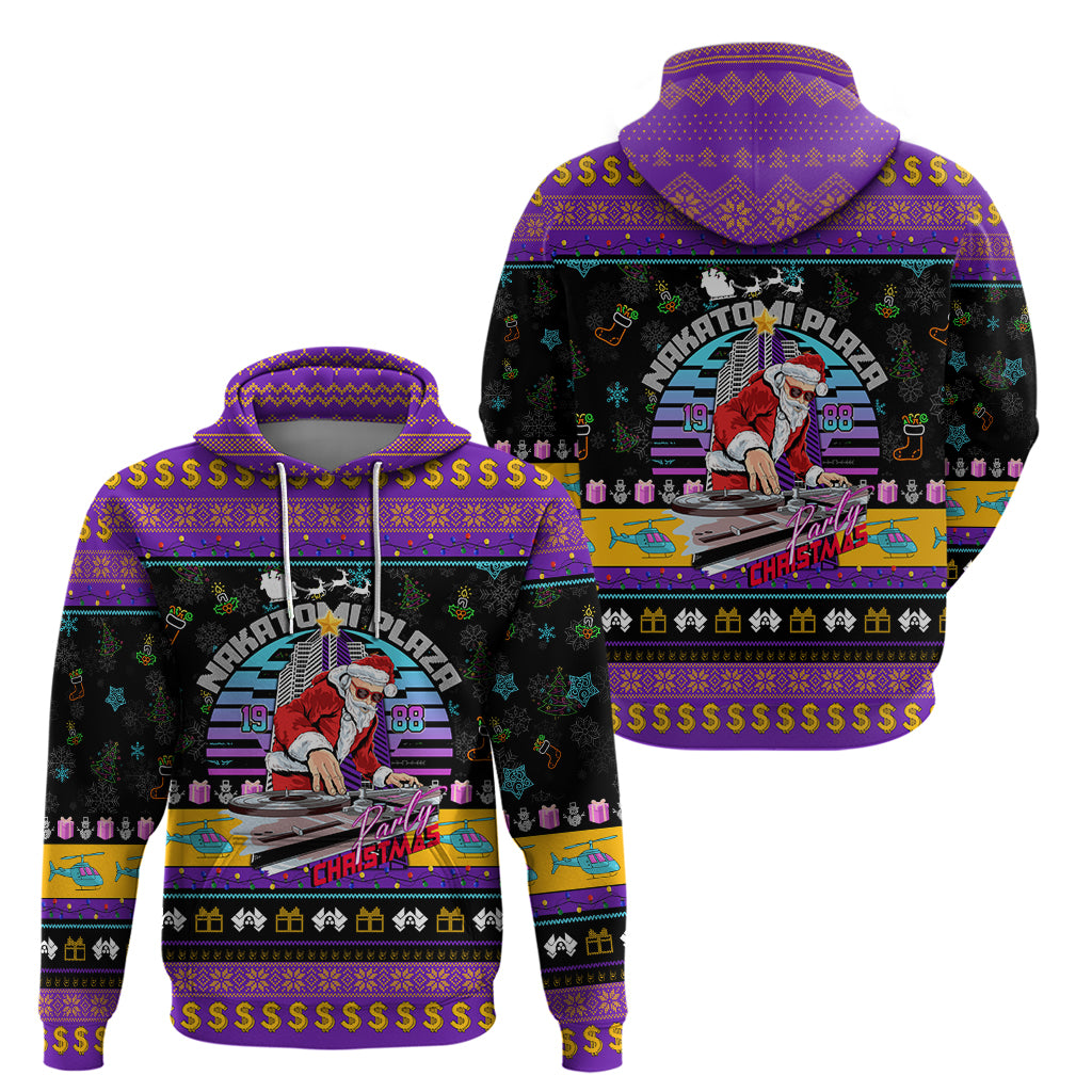 Nakatomi Plaza Christmas Party 1988 Hoodie DJ Santa Claus - Wonder Print Shop