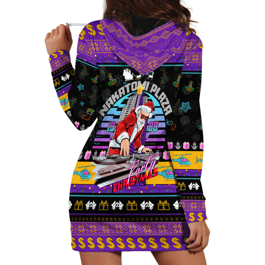 Nakatomi Plaza Christmas Party 1988 Hoodie Dress DJ Santa Claus - Wonder Print Shop